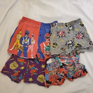 4 Pairs Vintage 90s Boys Shorts Power Rangers Paw Patrol Racing-read Description